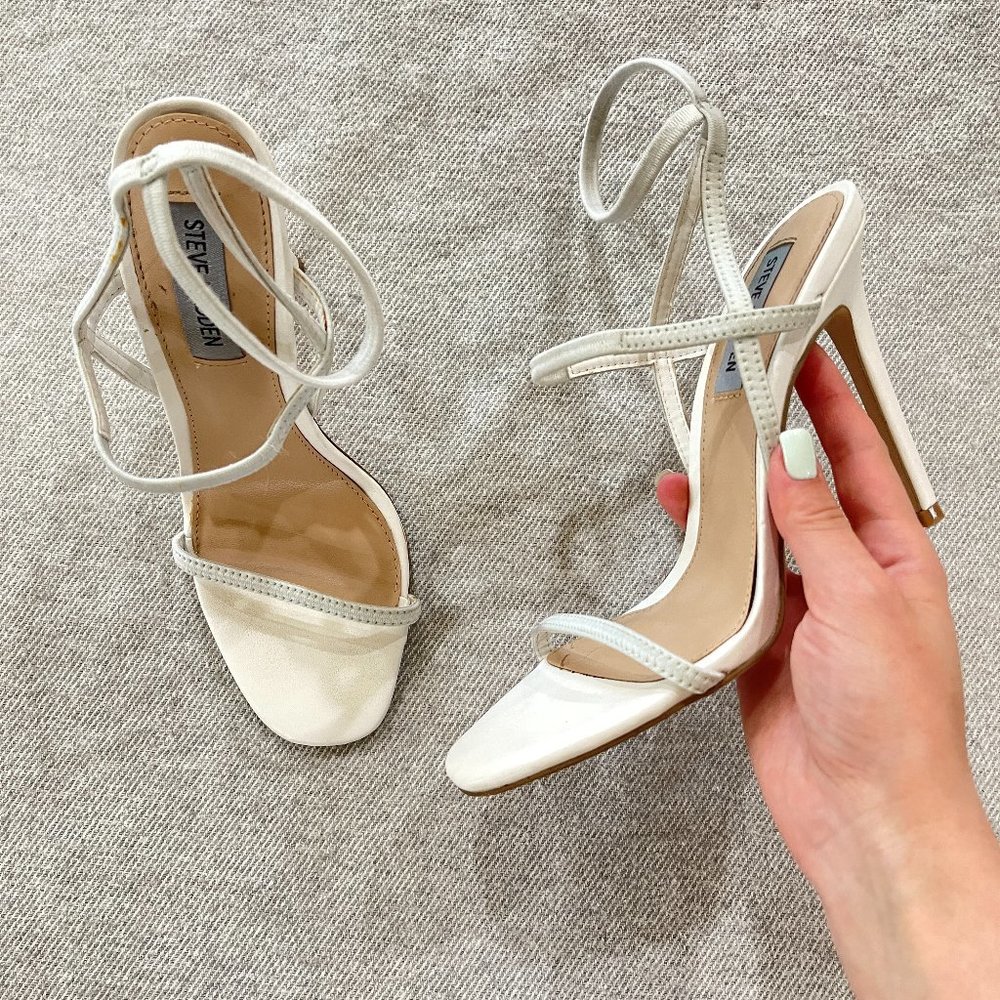 Steve Madden Nectur White High Heel Sandals - Picture 3 of 7